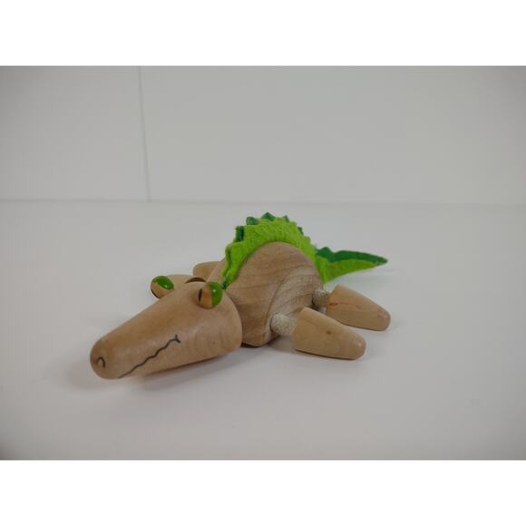 Anamalz Eco Natural Wooden Posable Animal Toys Lot Of 6 Elephant Crocodile - Picture 2 of 13